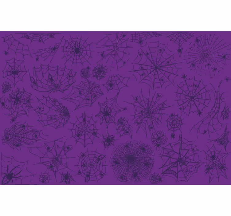 Toile fenêtre violet avec nappe araignée et toile - TenStickers