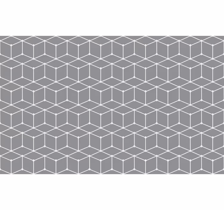 Toile fenêtre extérieur cubes blancs sur fond gris - TenStickers
