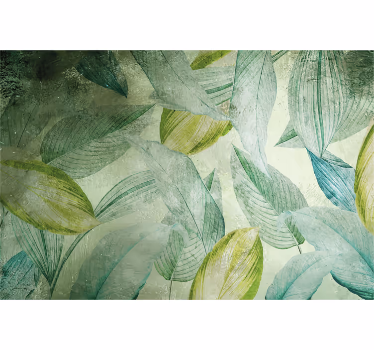 Toile fenêtre extérieur motif mélangé de feuilles vertes - TenStickers