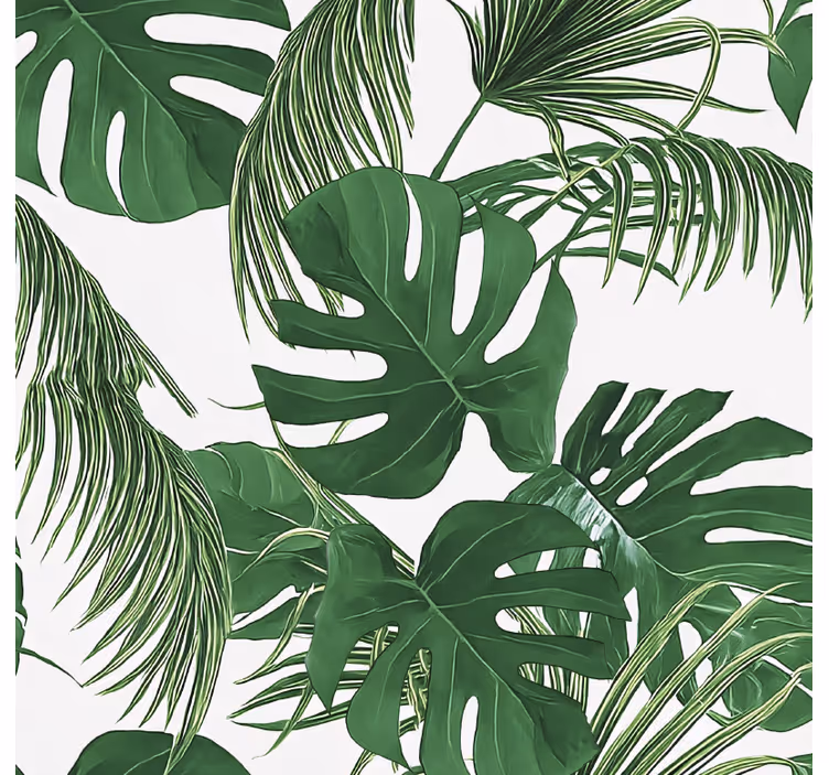 Toile fenêtre extérieur design feuilles tropicales - TenStickers