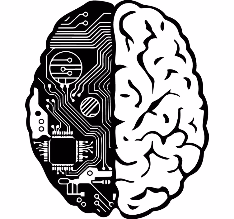 Toile fenêtre bureaux cerveau technique - TenStickers