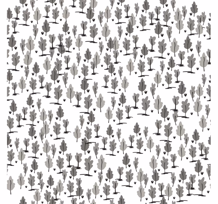 Toile fenêtre salon motif petits arbres kinfolk - TenStickers