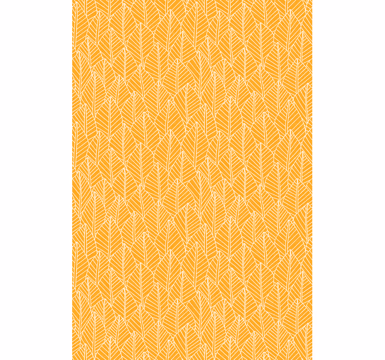 Toile fenêtre salon motif feuilles orange kinfolk - TenStickers