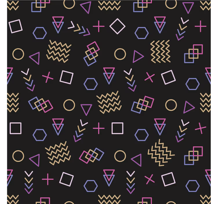 Toile fenêtre salon motifs colorés années 80 - TenStickers