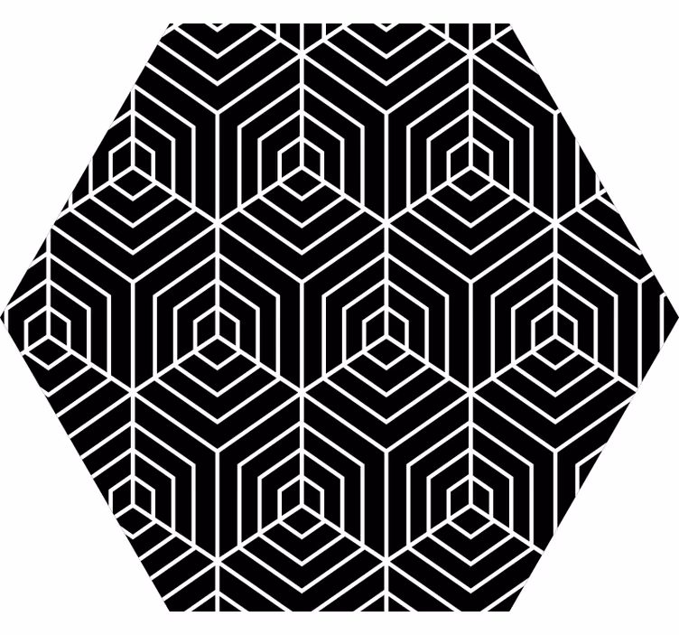 Toile fenêtre chambre formes hexagonales abstraites - TenStickers