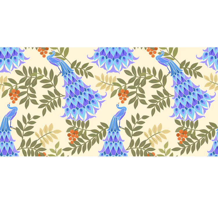 Toile fenêtre chambre plume de paon magique - TenStickers