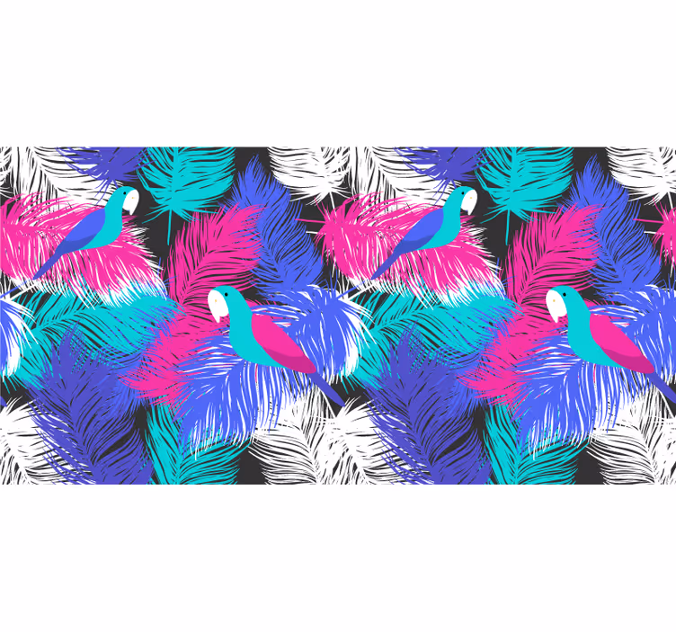 Toile fenêtre chambre plumes de perroquet - TenStickers