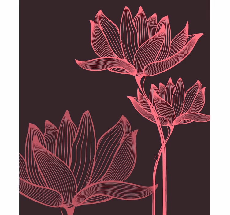 Toile fenêtre chambre lotus deux fleurs - TenStickers