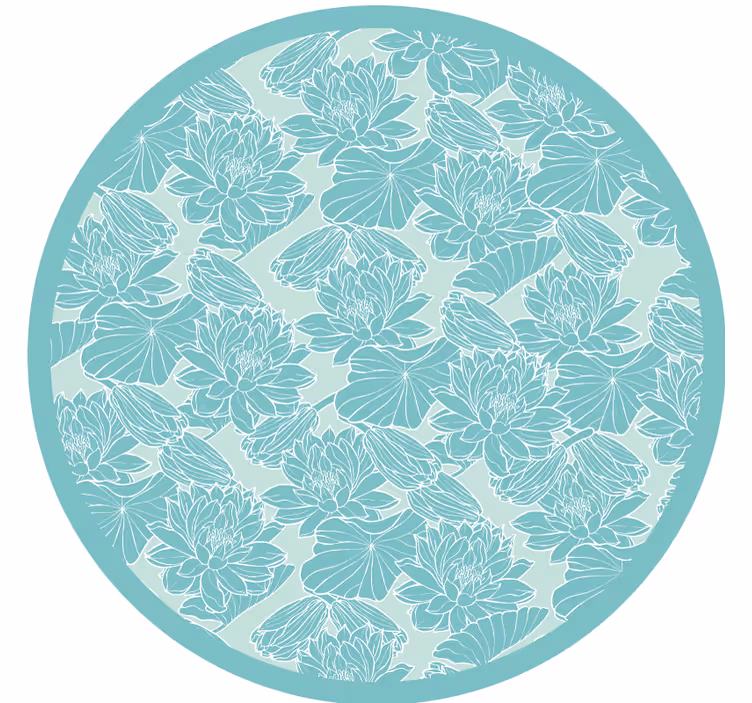 Toile fenêtre chambre croquis de lotus - TenStickers