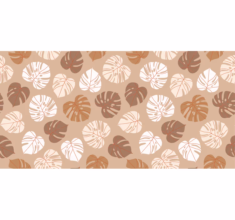 Toile fenêtre chambre plantes tropicales beiges - TenStickers