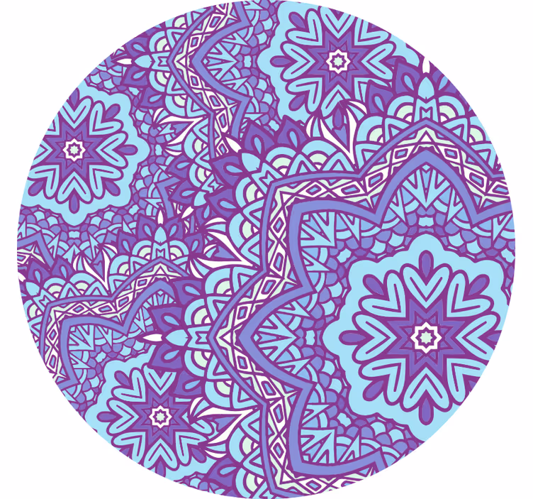 Toile fenêtre chambre mandala bleu et violet - TenStickers