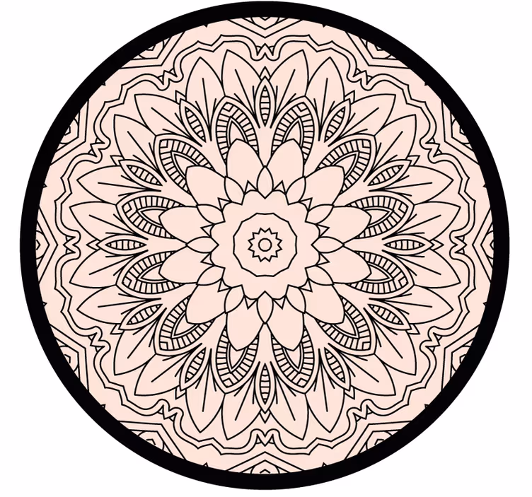 Toile fenêtre chambre tapis effet visuel cercle - TenStickers