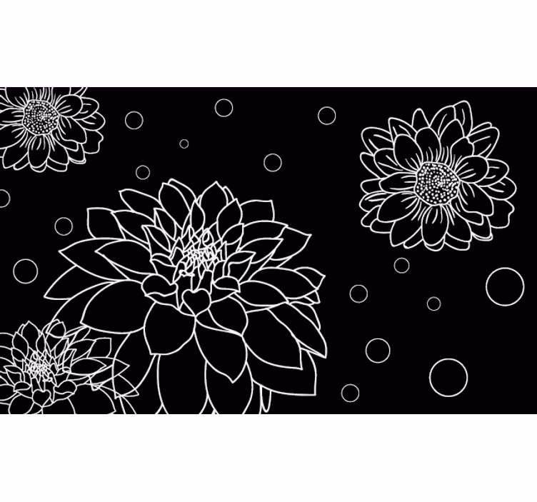 Toile fenêtre chambre fleurs abstraites - TenStickers