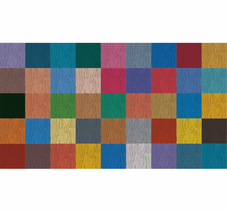 Toile fenêtre chambre tapis vinyle blocs colorés - TenStickers