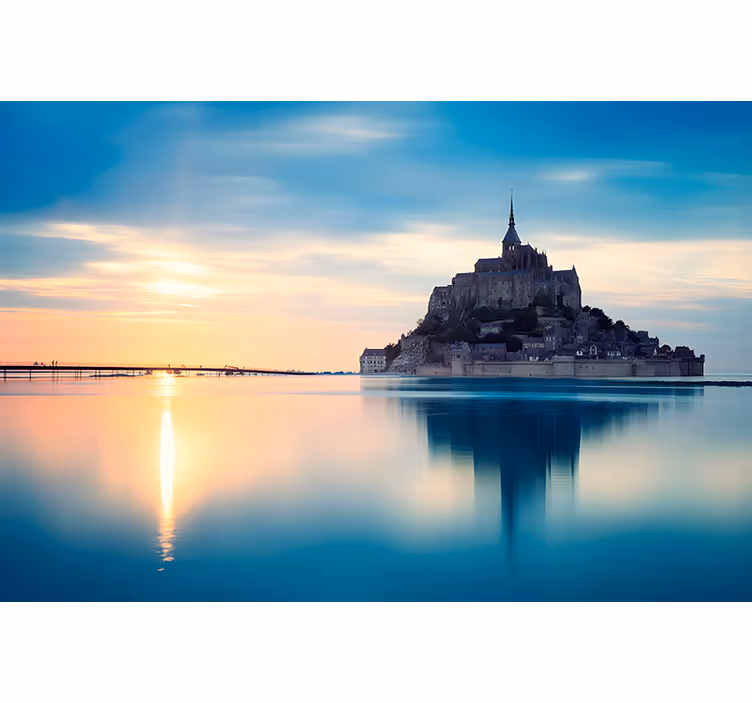 Toile fenêtre salon mont saint-michel décorative - TenStickers