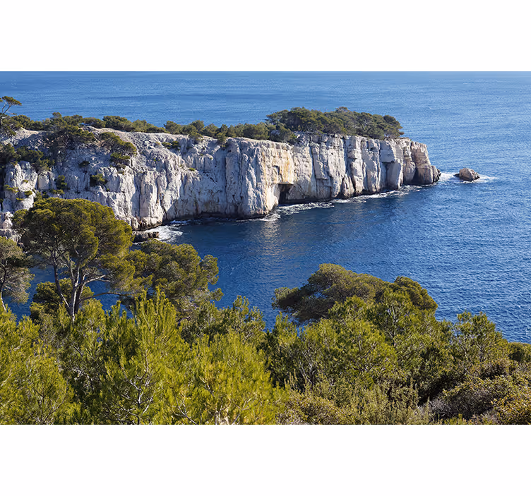 Toile fenêtre salon paysages des calanques - TenStickers