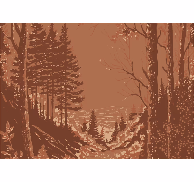 Toile fenêtre salon design abstrait nature - TenStickers