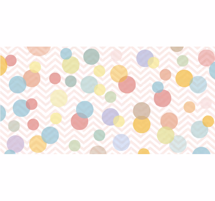 Toile fenêtre chambre enfant pois colorés chevrons - TenStickers