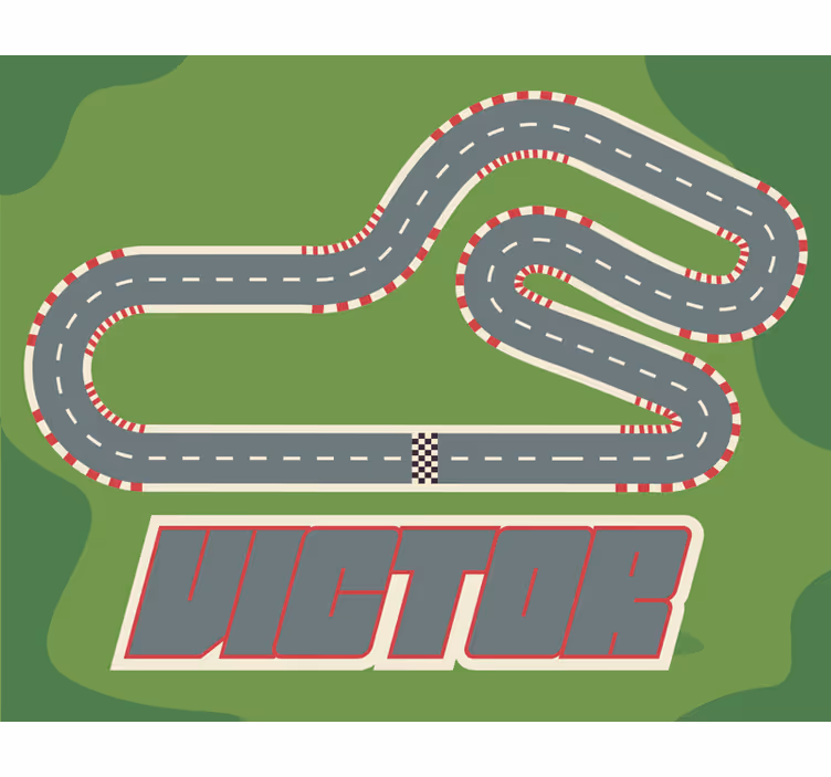 Toile fenêtre chambre enfant piste de course personnalisée - TenStickers