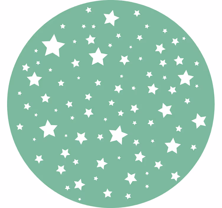 Toile fenêtre chambre enfant Étoiles vertes rondes - TenStickers