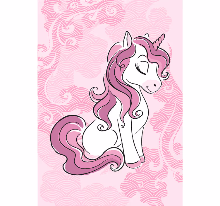 Toile fenêtre chambre enfant licorne sautant sur des nuages - TenStickers