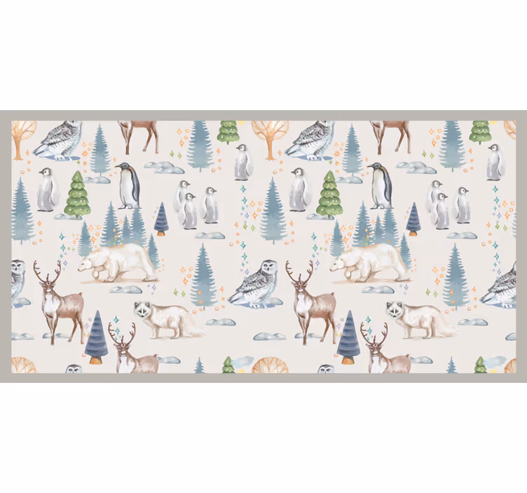 Toile fenêtre chambre enfant forêt d'automne - TenStickers