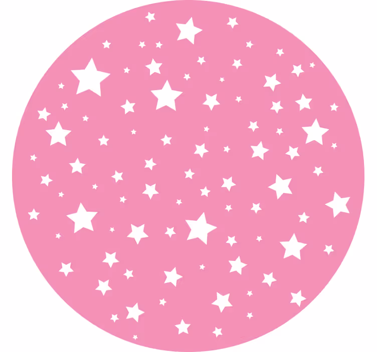 Toile fenêtre chambre enfant Étoiles roses rondes - TenStickers