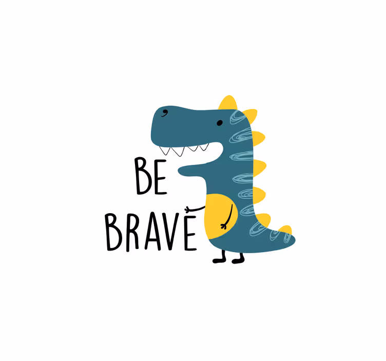Toile fenêtre chambre enfant dinosaure nordique courageux - TenStickers