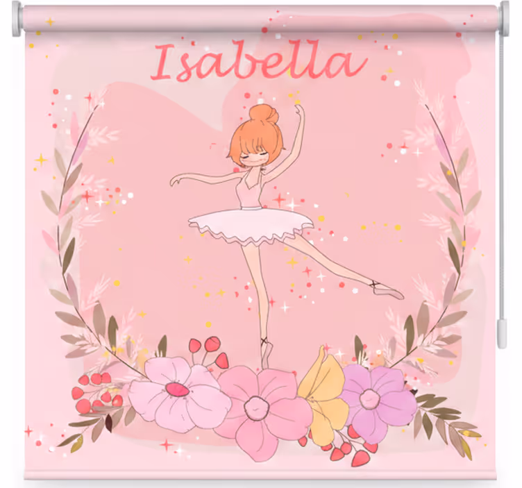 Toile fenêtre chambre enfant ballerines étoilées nom - TenStickers
