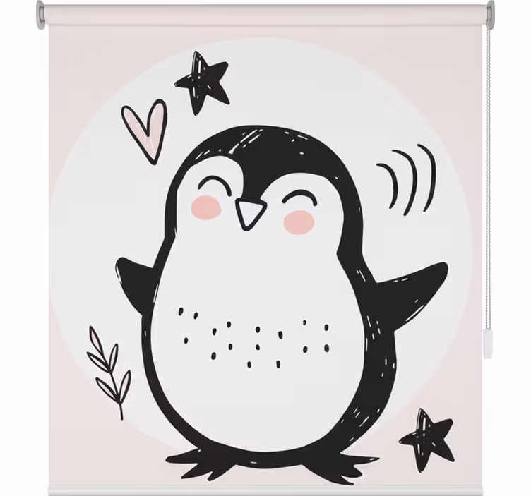 Toile fenêtre chambre enfant dessin mignon de pingouin - TenStickers