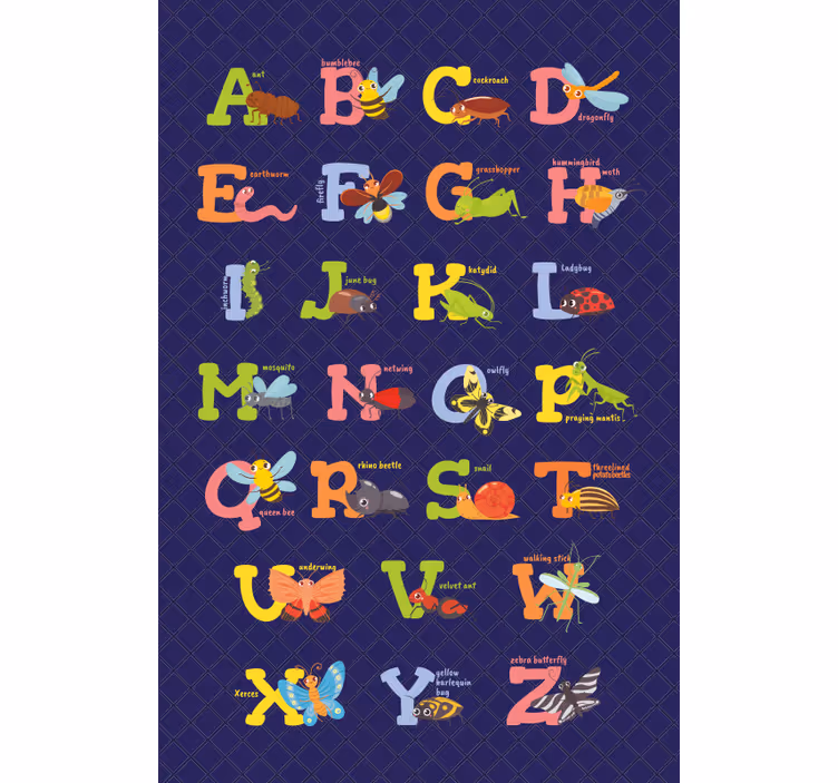 Toile fenêtre chambre enfant alphabet en anglais - TenStickers