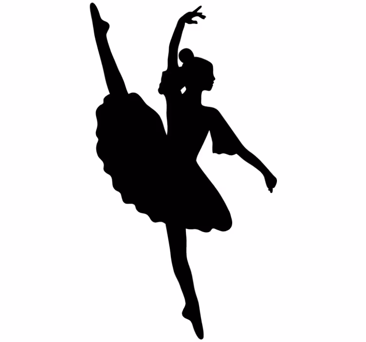 Toile fenêtre chambre adolescent silhouette ballerine - TenStickers