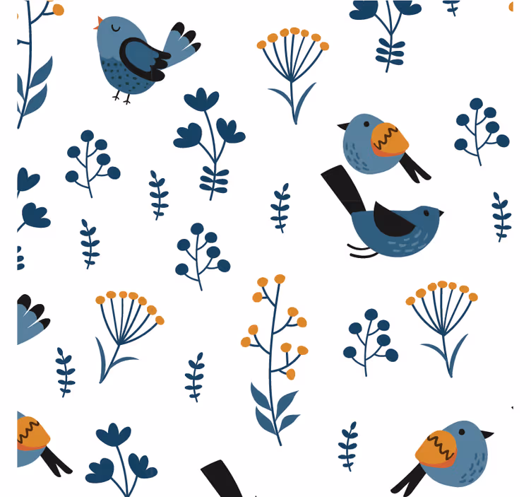 Toile fenêtre chambre adolescent feuilles et oiseaux - TenStickers