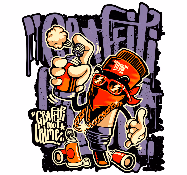 Toile fenêtre chambre adolescent art de rue graffiti - TenStickers