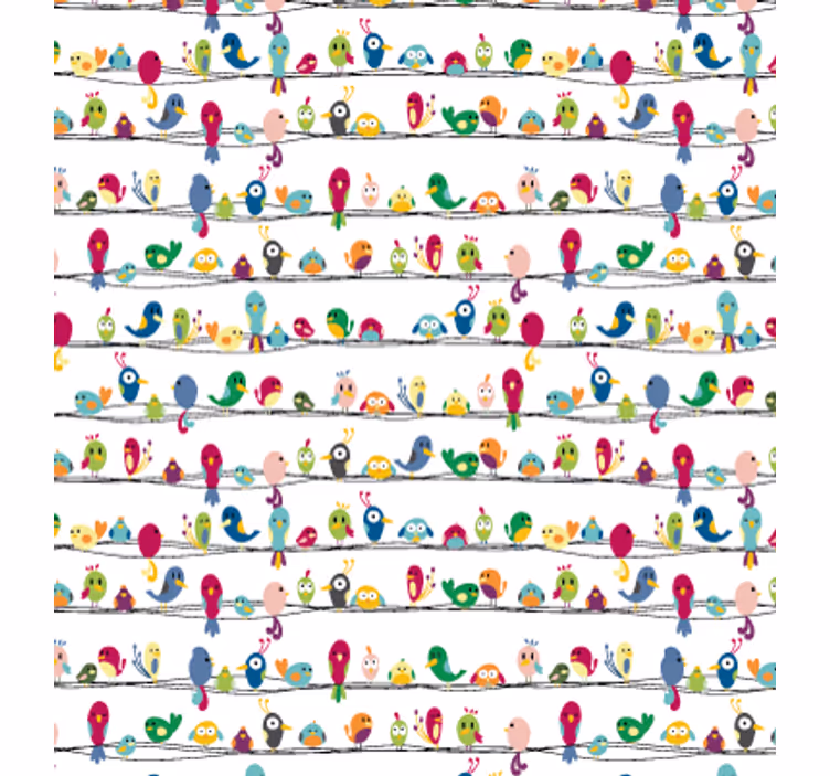 Toile fenêtre chambre adolescent motif oiseaux - TenStickers