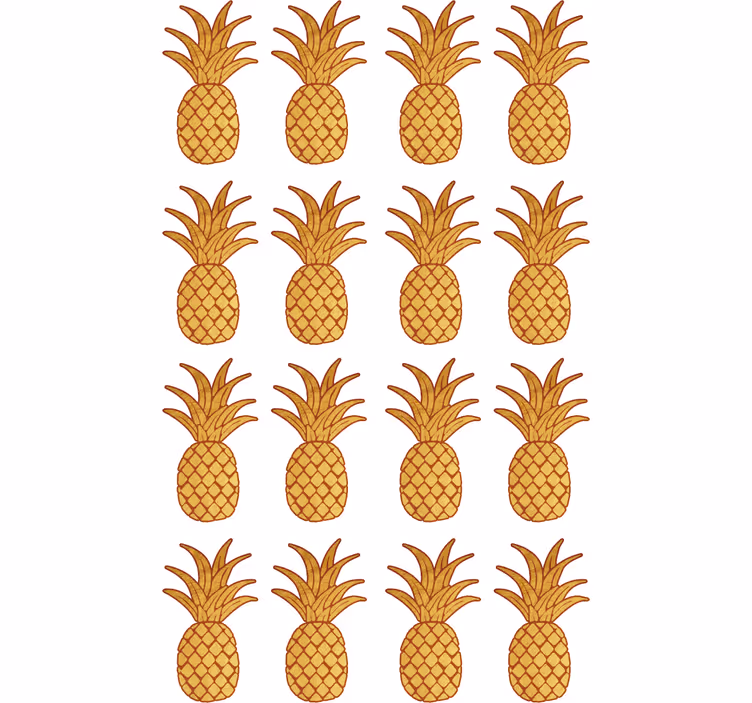 Toile fenêtre chambre adolescent motif ananas doré - TenStickers