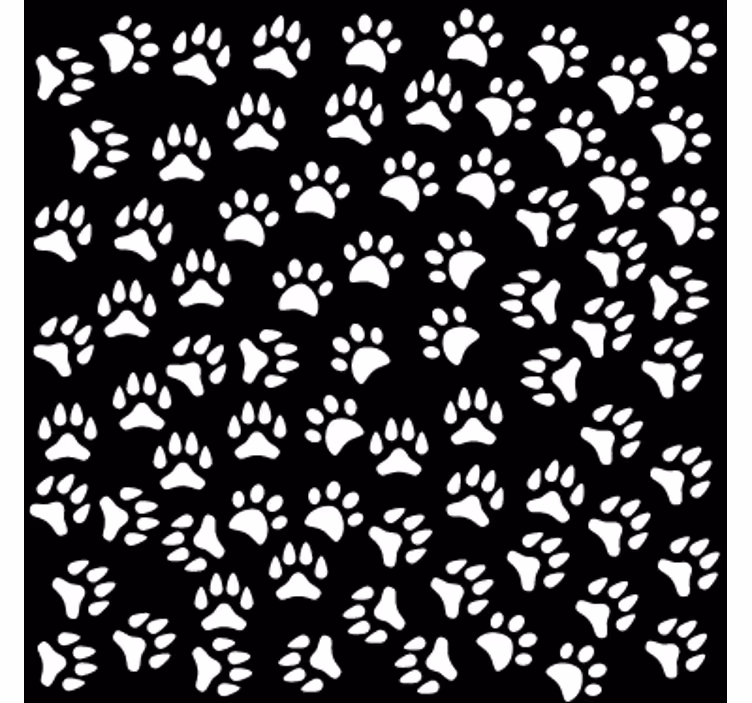 Toile fenêtre chambre adolescent empreintes animales - TenStickers