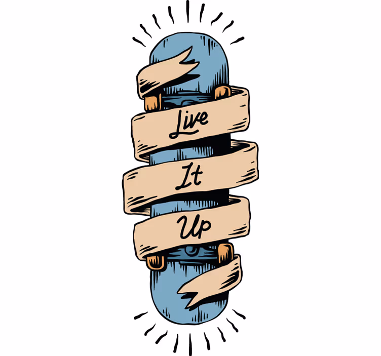 Toile fenêtre chambre adolescent texte skateboard - TenStickers