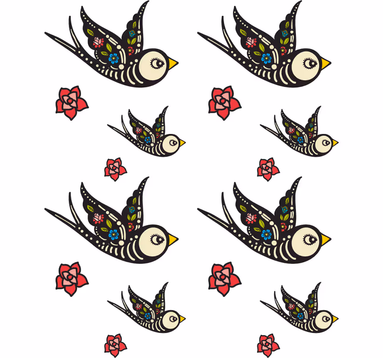 Toile fenêtre chambre adolescent oiseaux mexicains - TenStickers