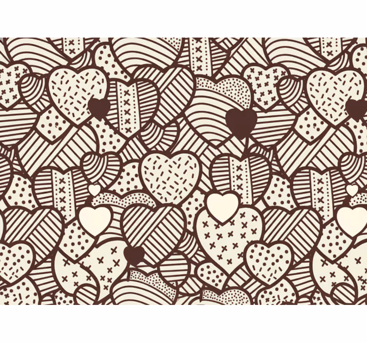 Toile fenêtre chambre adolescent coeurs texturés - TenStickers