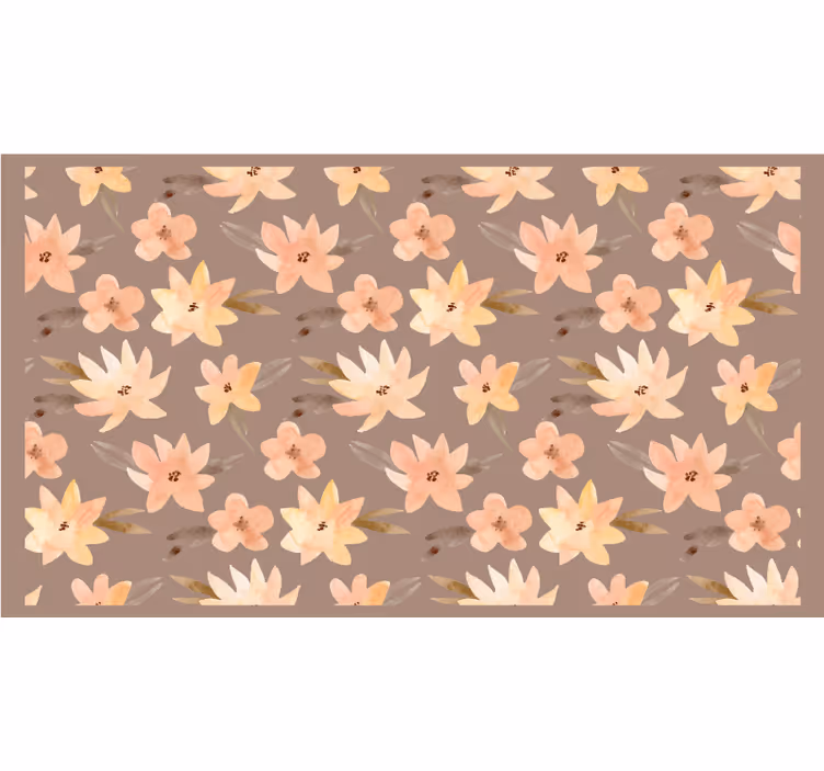 Toile fenêtre beige fleurs aquarelle pastel - TenStickers