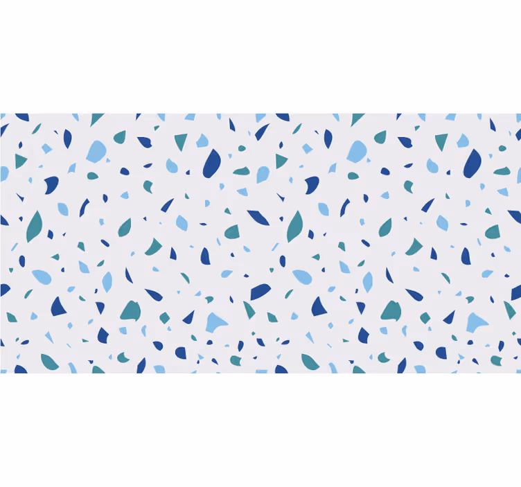 Toile blanche fenêtre tons bleus terrazzo - TenStickers