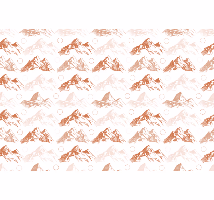 Toile blanche fenêtre motif montagnes terracotta - TenStickers