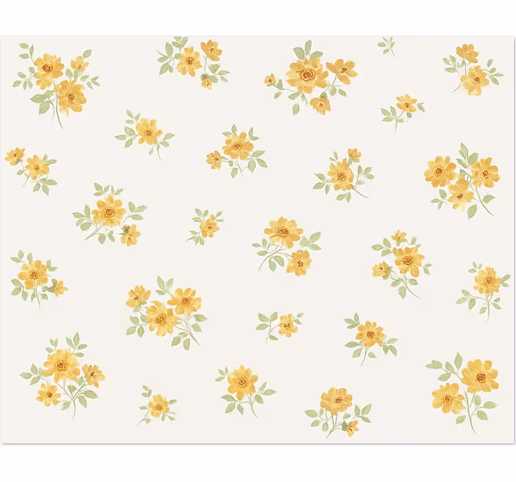 Toile blanche fenêtre motif floral délicat - TenStickers