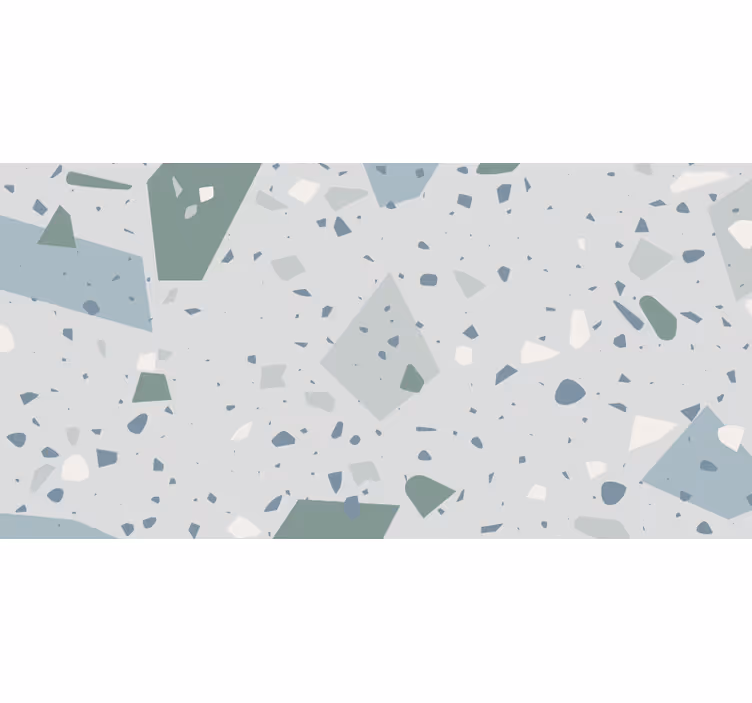 Toile fenêtre salle de bain terrazzo bleu et blanc - TenStickers