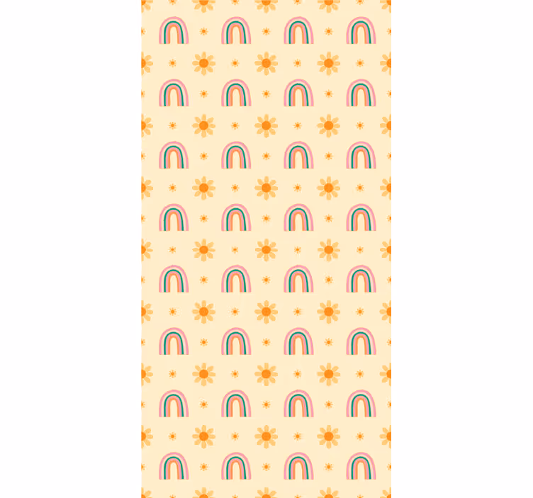Toile fenêtre fleur arcs-en-ciel jaunes - TenStickers