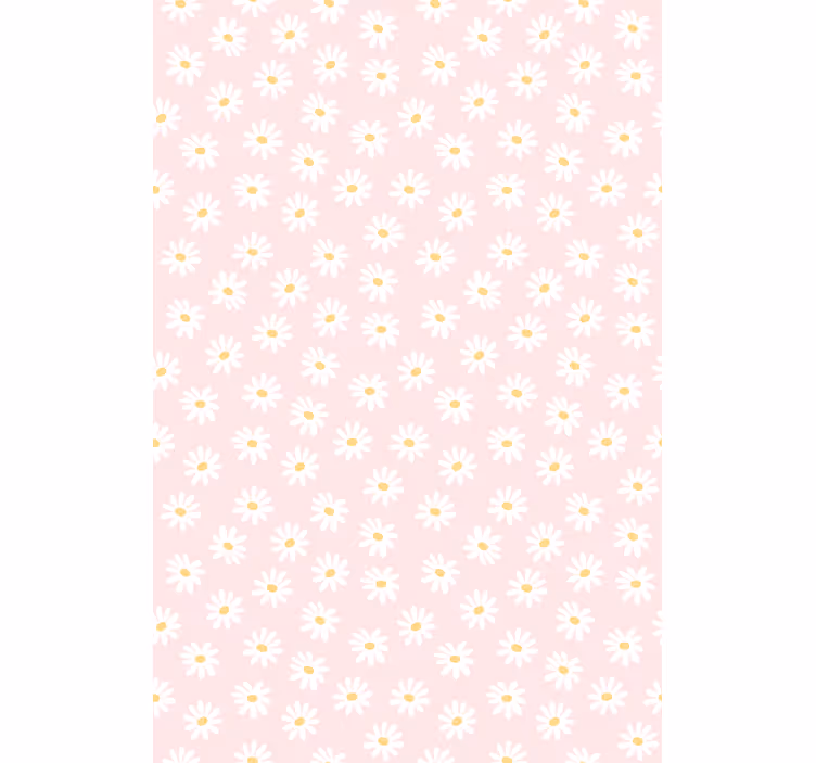 Toile fenêtre fleur motif marguerite rose - TenStickers