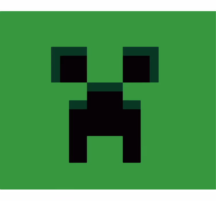 Toile fenêtre geek minecraft vert - TenStickers