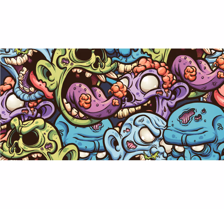 Toile fenêtre geek zombies - TenStickers