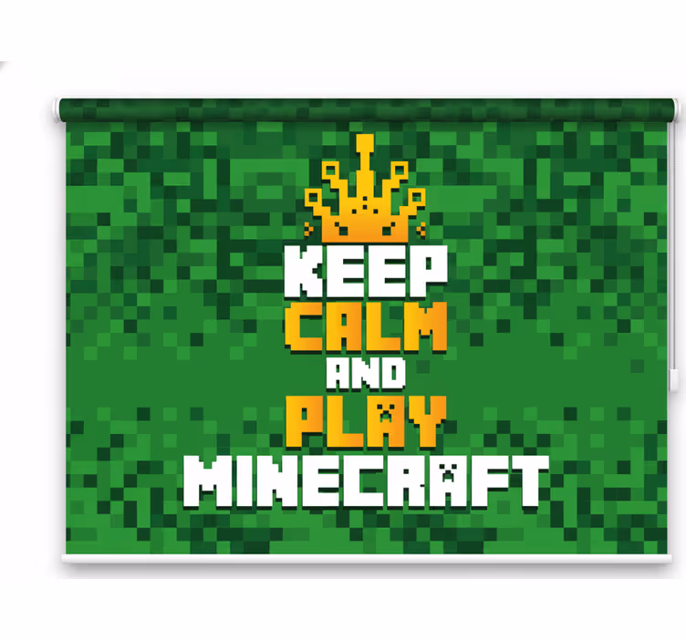 Toile fenêtre geek reste calme et joue à minecraft - TenStickers